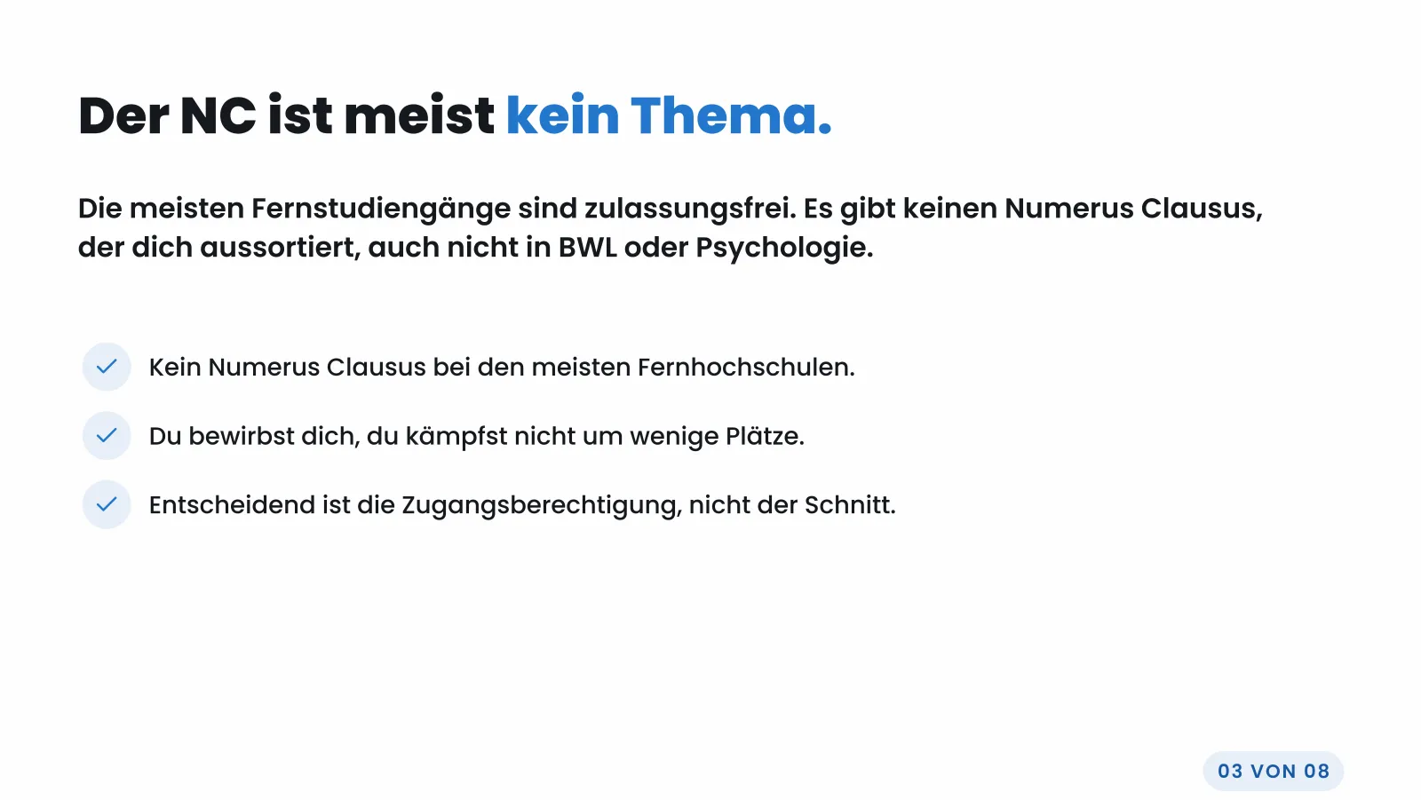 Folie: Der NC ist meist kein Thema